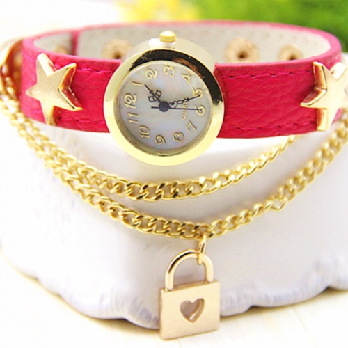 ŽENSKA USNJENA URA LOVE LOCK